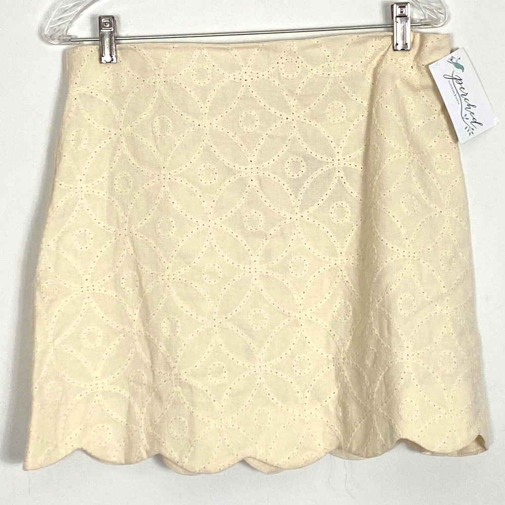 New Blue pepper Skirt Womens Size Large Yellow Zipper